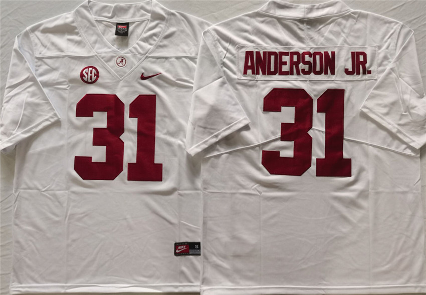 Men's White Alabama Crimson Tide #31 Will Anderson Jr. Stitched Football Jersey